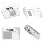 Black and White Newspaper Icon 4 Pack